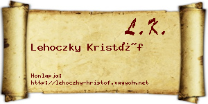 Lehoczky Kristóf névjegykártya