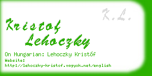 kristof lehoczky business card