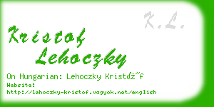 kristof lehoczky business card